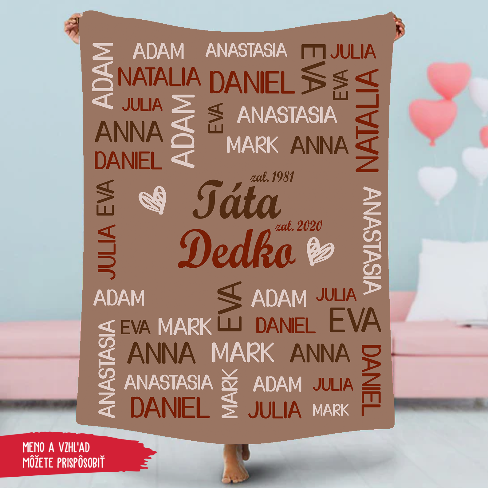 Deka pre dedka  s menami blízkych