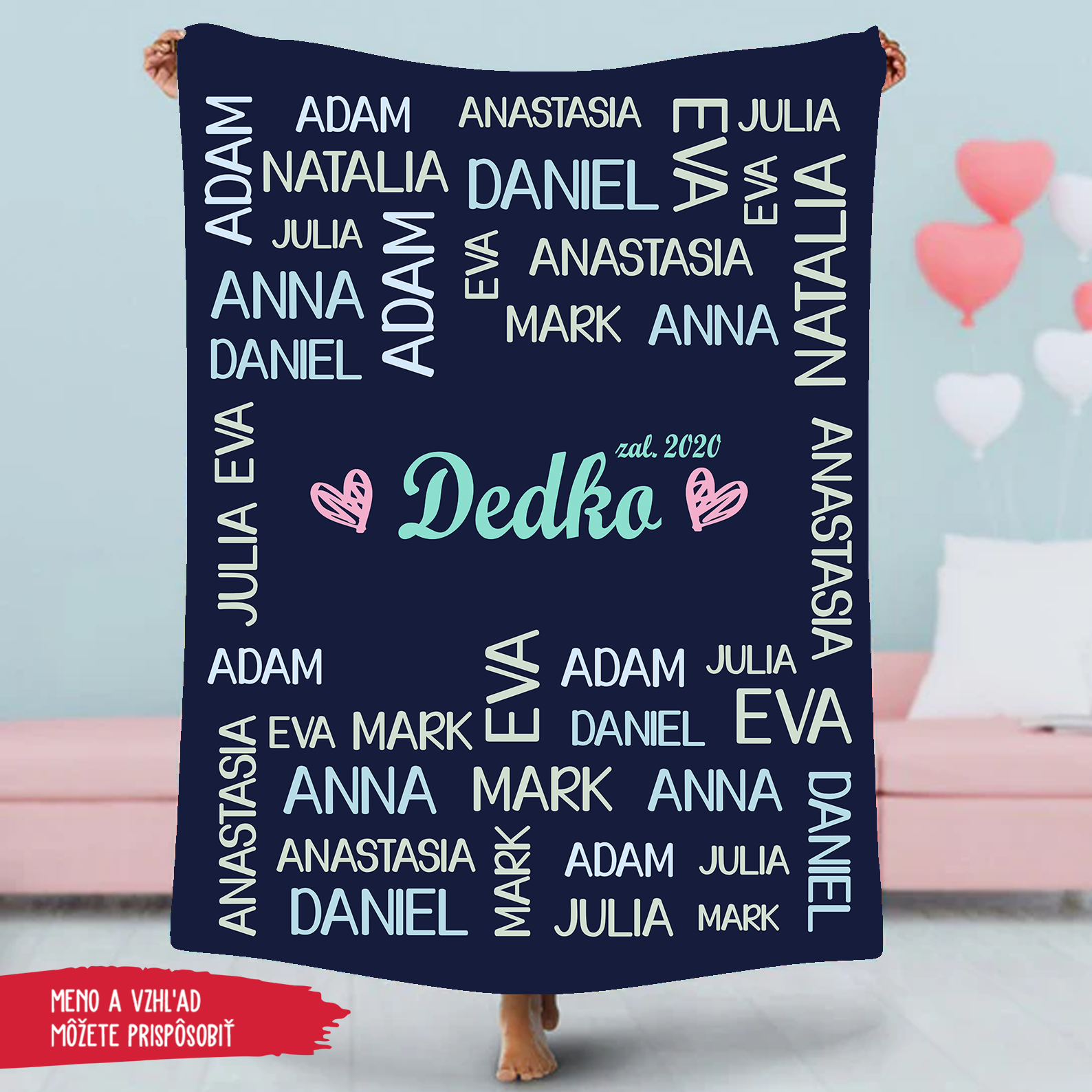 Deka pre mamičku  s menami blízkych