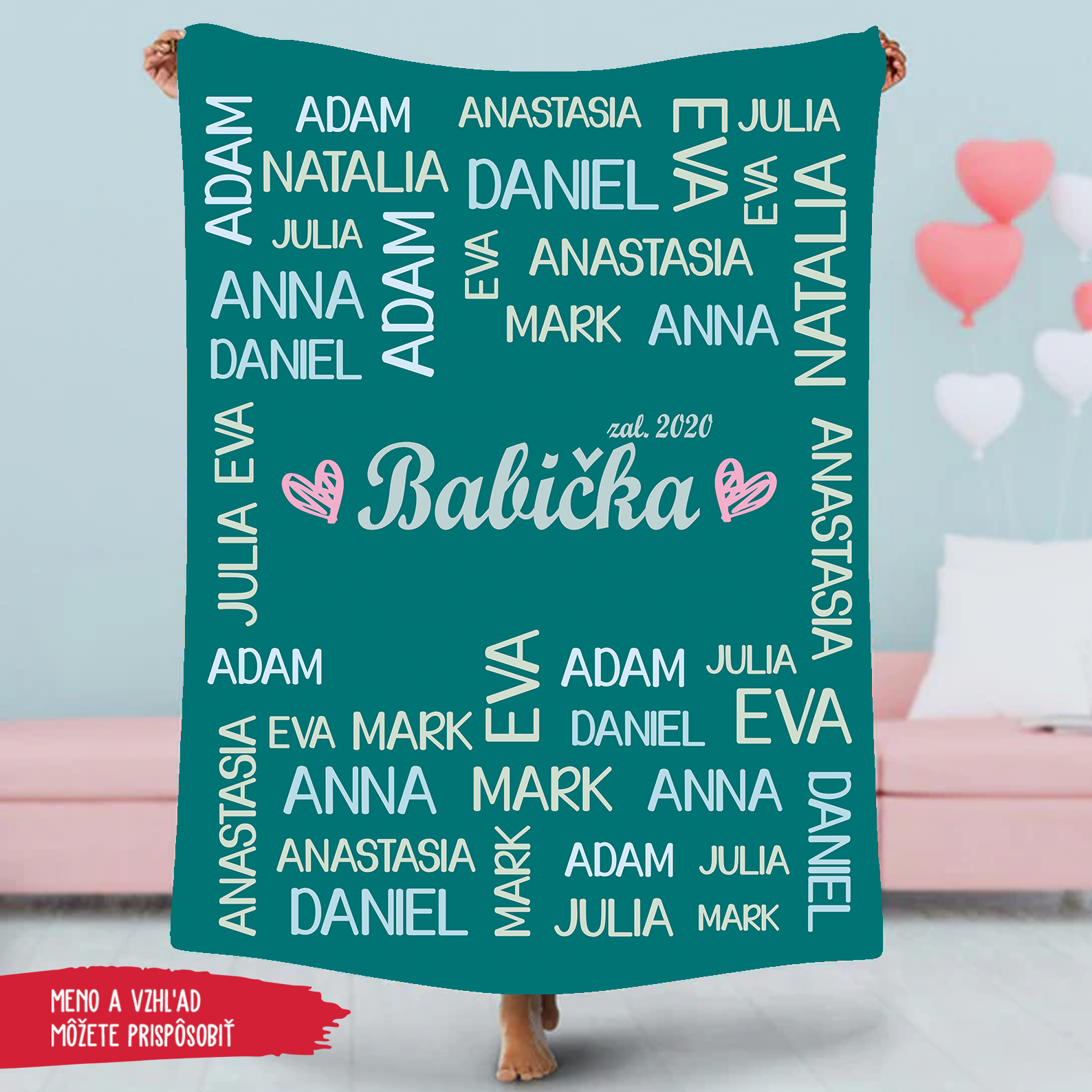 Deka pre obľúbeného dedka  s menami blízkych