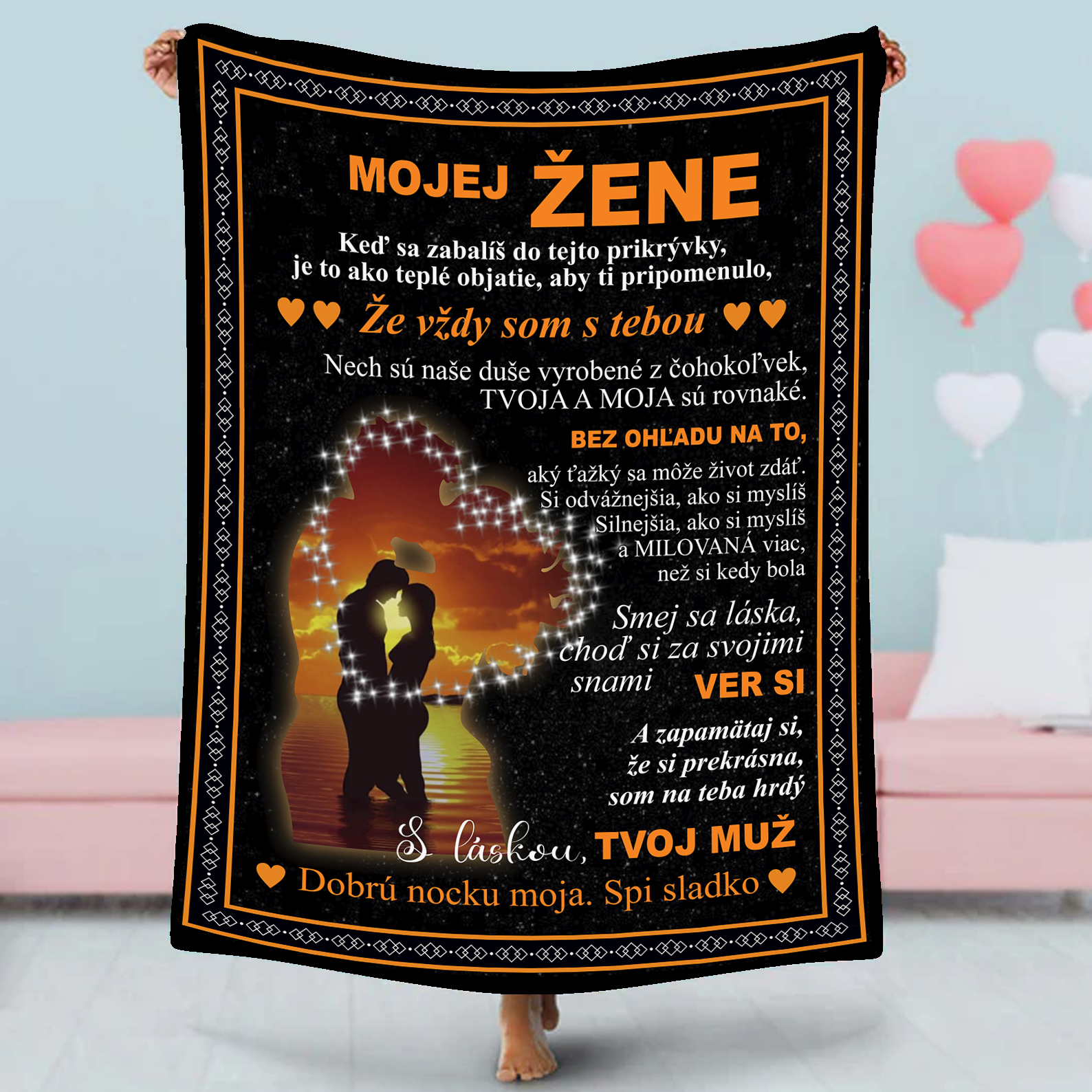 Deka Valentínsky Darček Deka "Pre moju ženu"