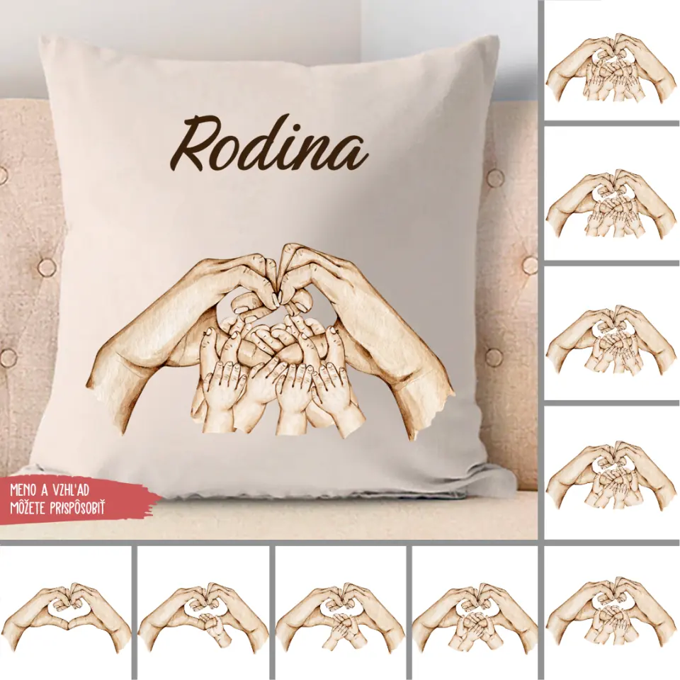 Obliečka na vankúš - Rodinné srdce