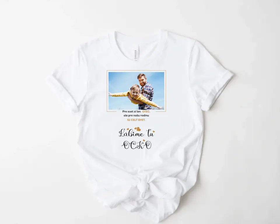 Tričko pre otca s nápisom a fotkou