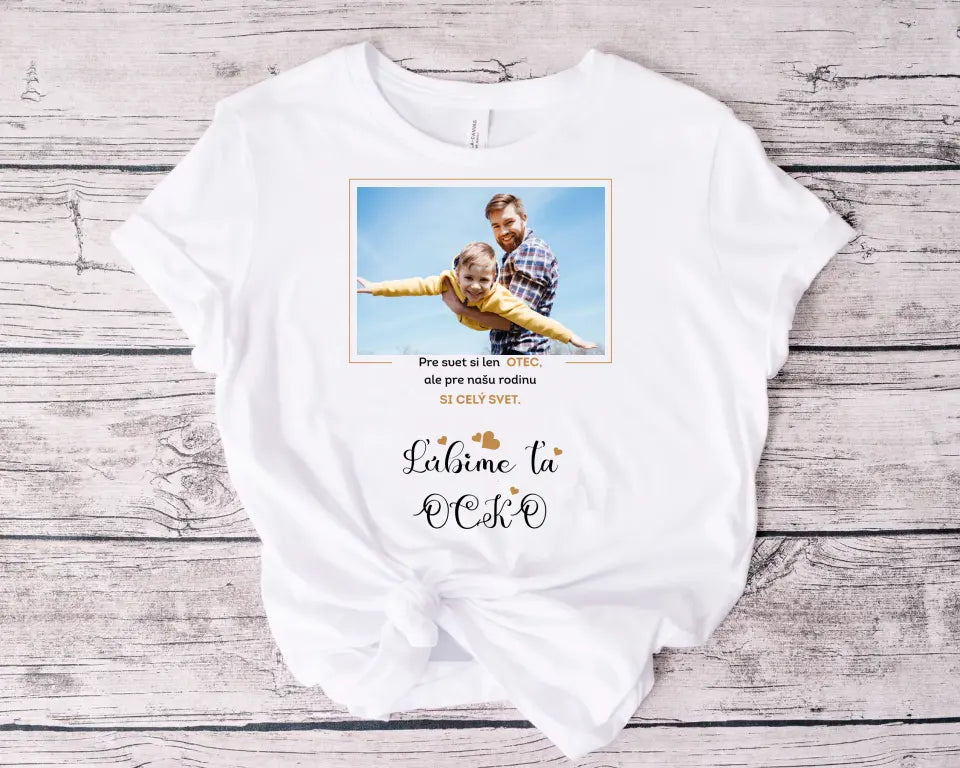 Tričko pre otca s nápisom a fotkou