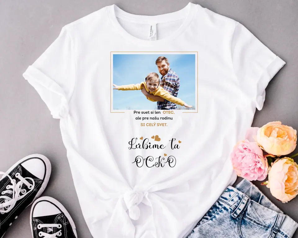 Tričko pre otca s nápisom a fotkou