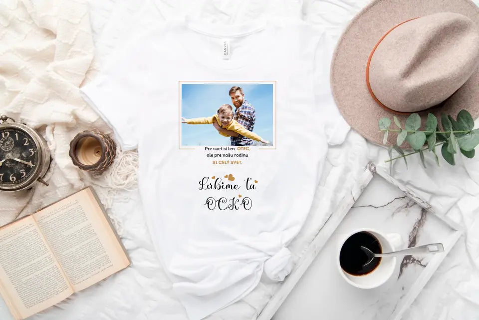 Tričko pre otca s nápisom a fotkou