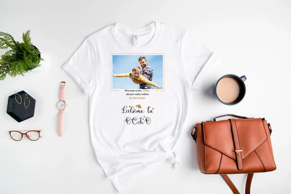 Tričko pre otca s nápisom a fotkou
