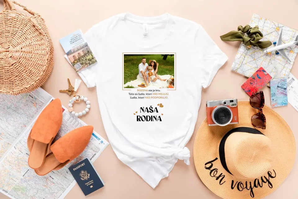 Personalizované tričko pre rodinu s vlastnou fotkou a nápisom