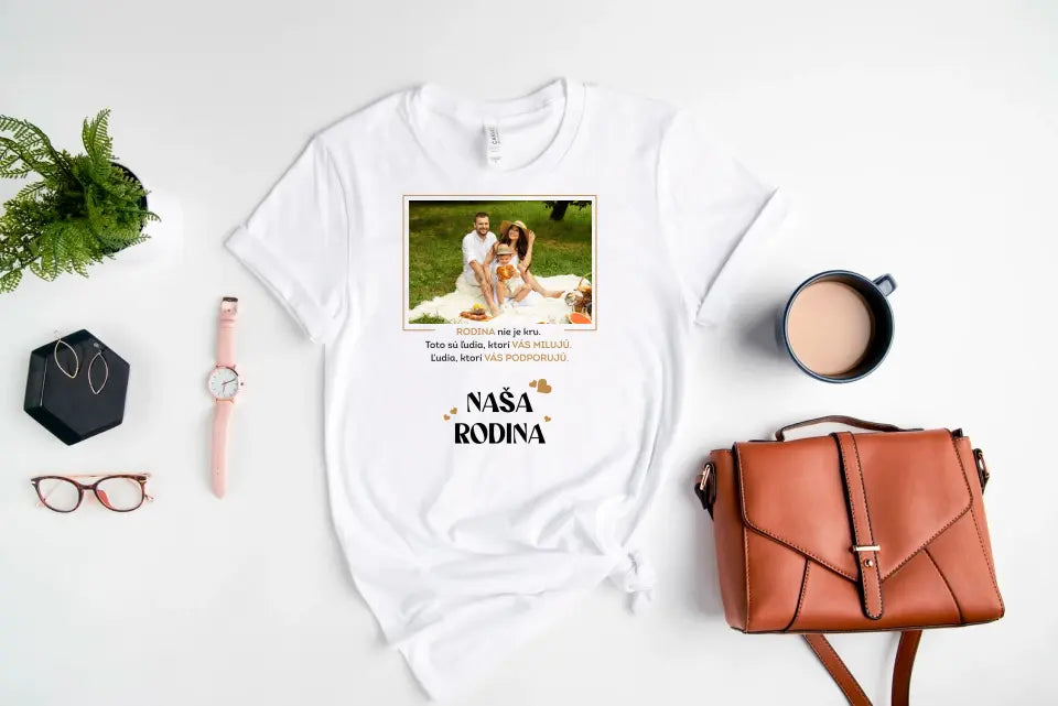 Akrylové sklo - fotka rodiny s nápisom