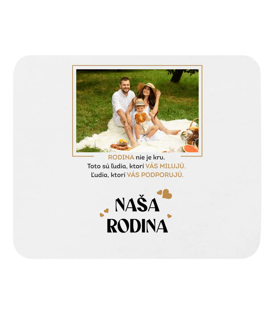 Akrylové sklo - fotka rodiny s nápisom