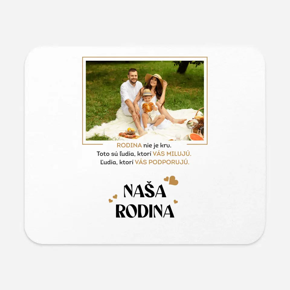 Akrylové sklo - fotka rodiny s nápisom