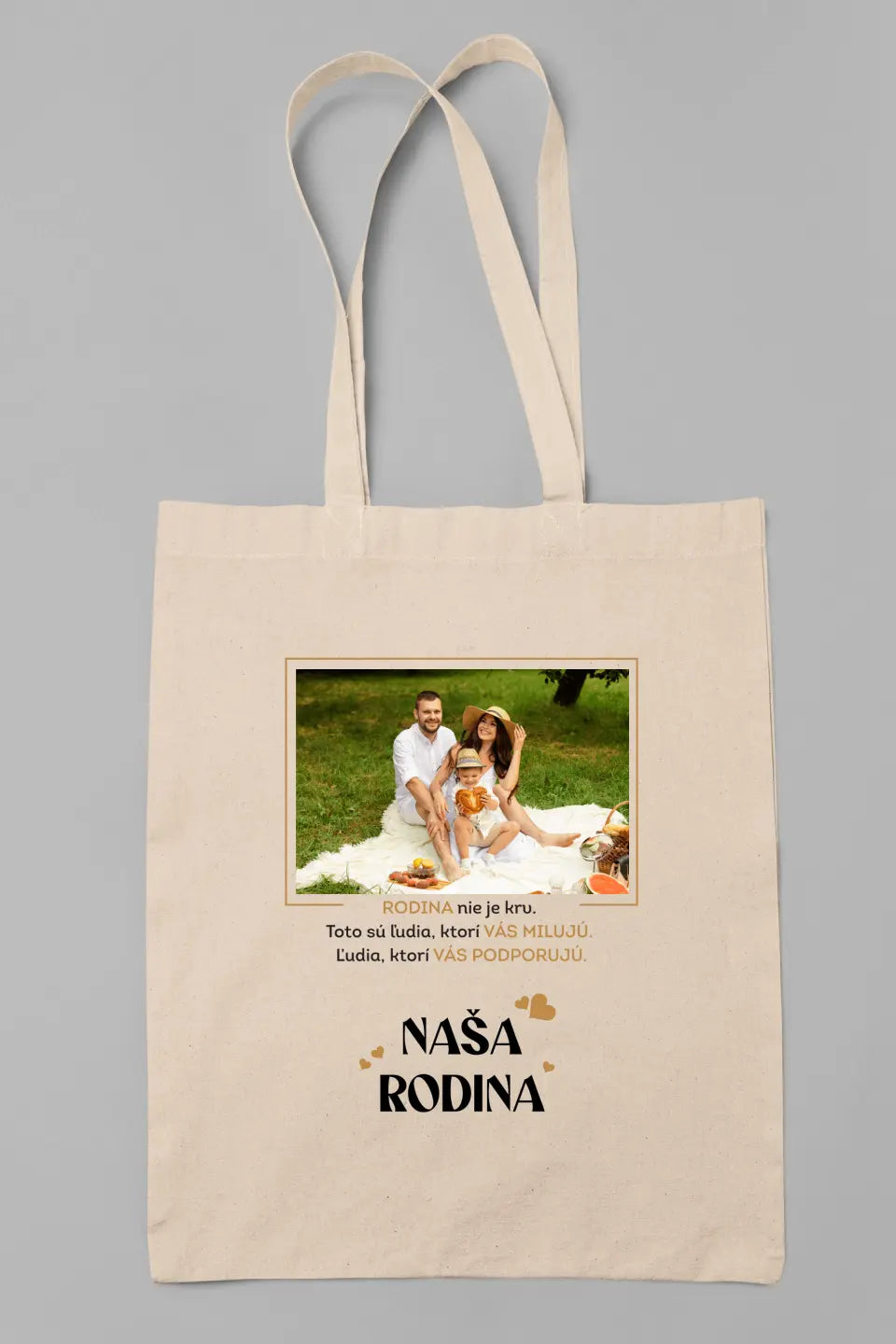 Akrylové sklo - fotka rodiny s nápisom