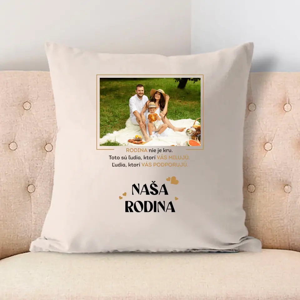 Akrylové sklo - fotka rodiny s nápisom