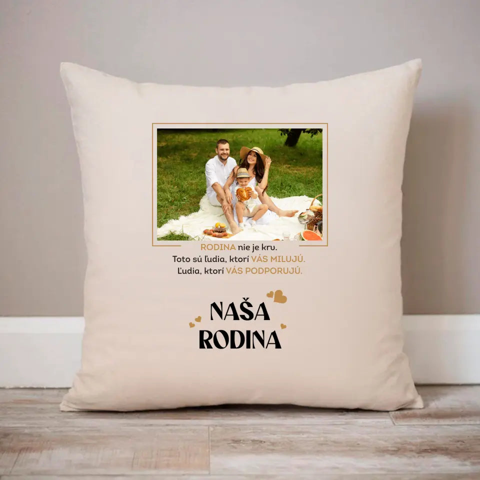 Akrylové sklo - fotka rodiny s nápisom