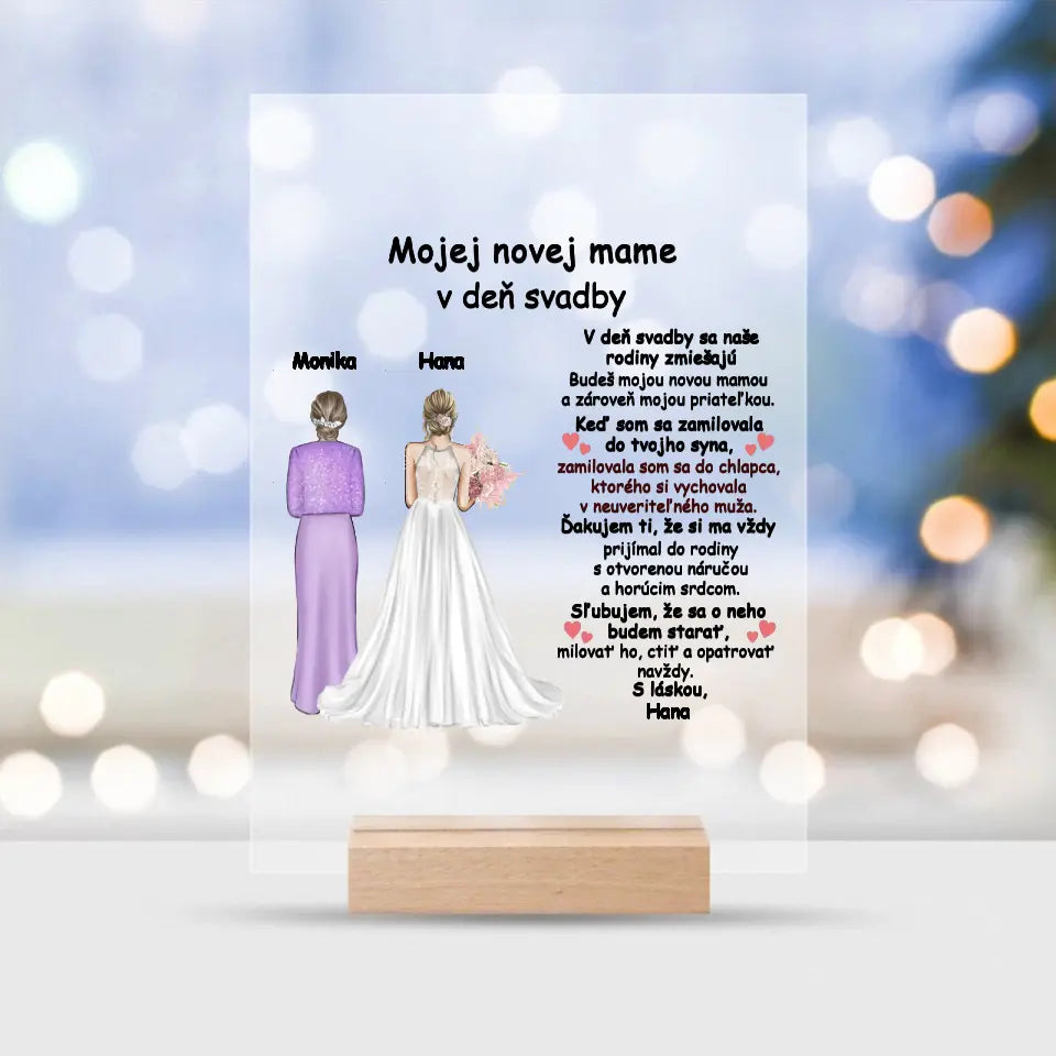 Mojej novej mame v deň svadby