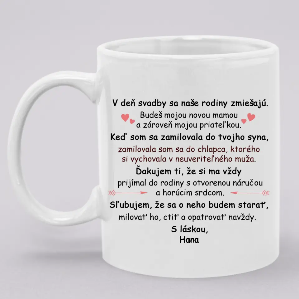 Mojej novej mame v deň svadby