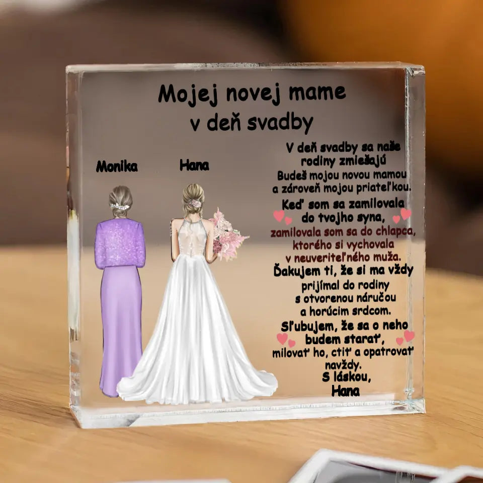 Mojej novej mame v deň svadby