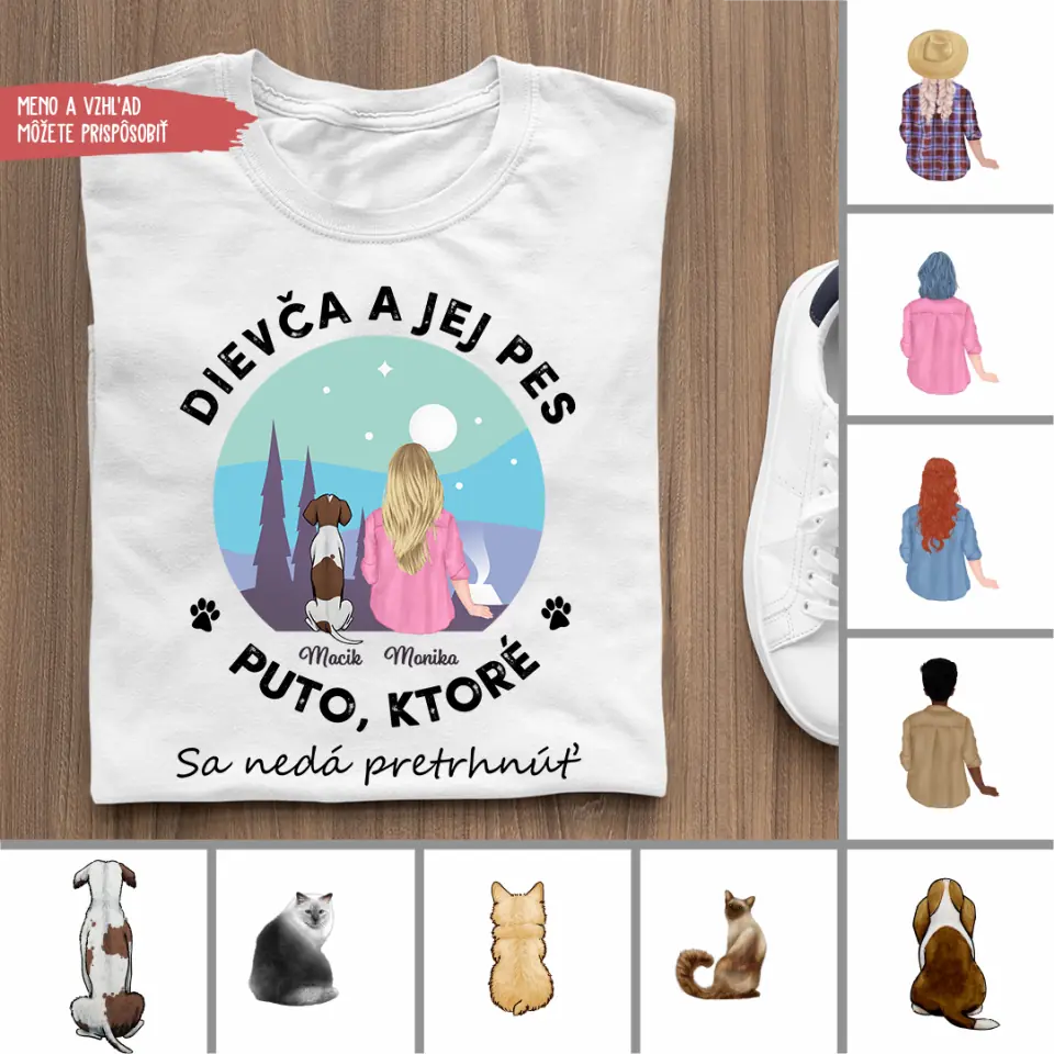 Dievča a jej domáce zvieratá