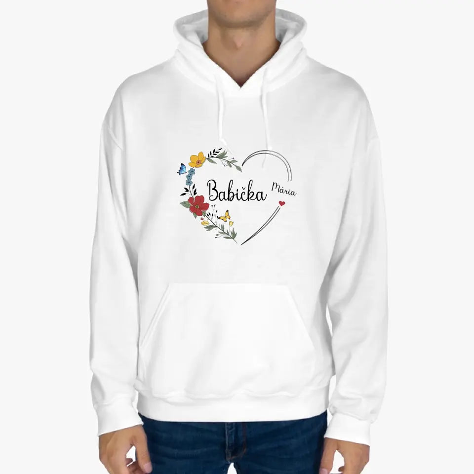 Babička - Srdce s kvetmi