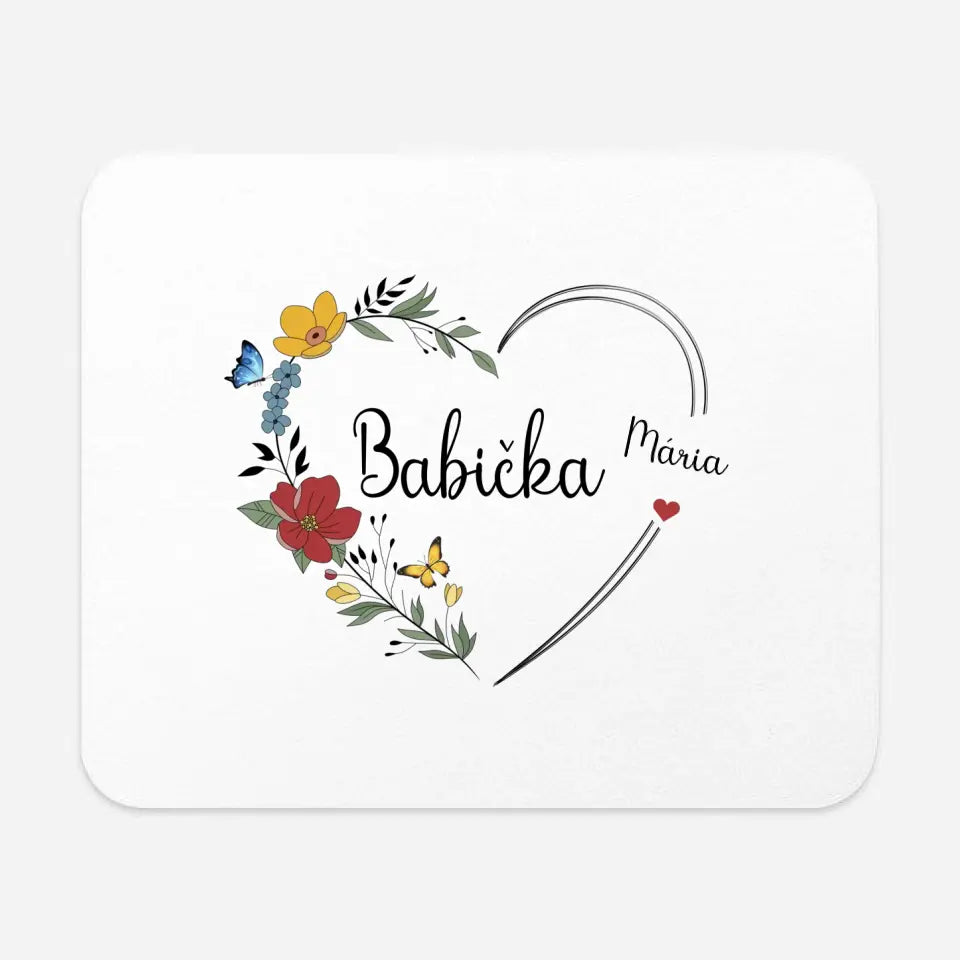 Babička - Srdce s kvetmi