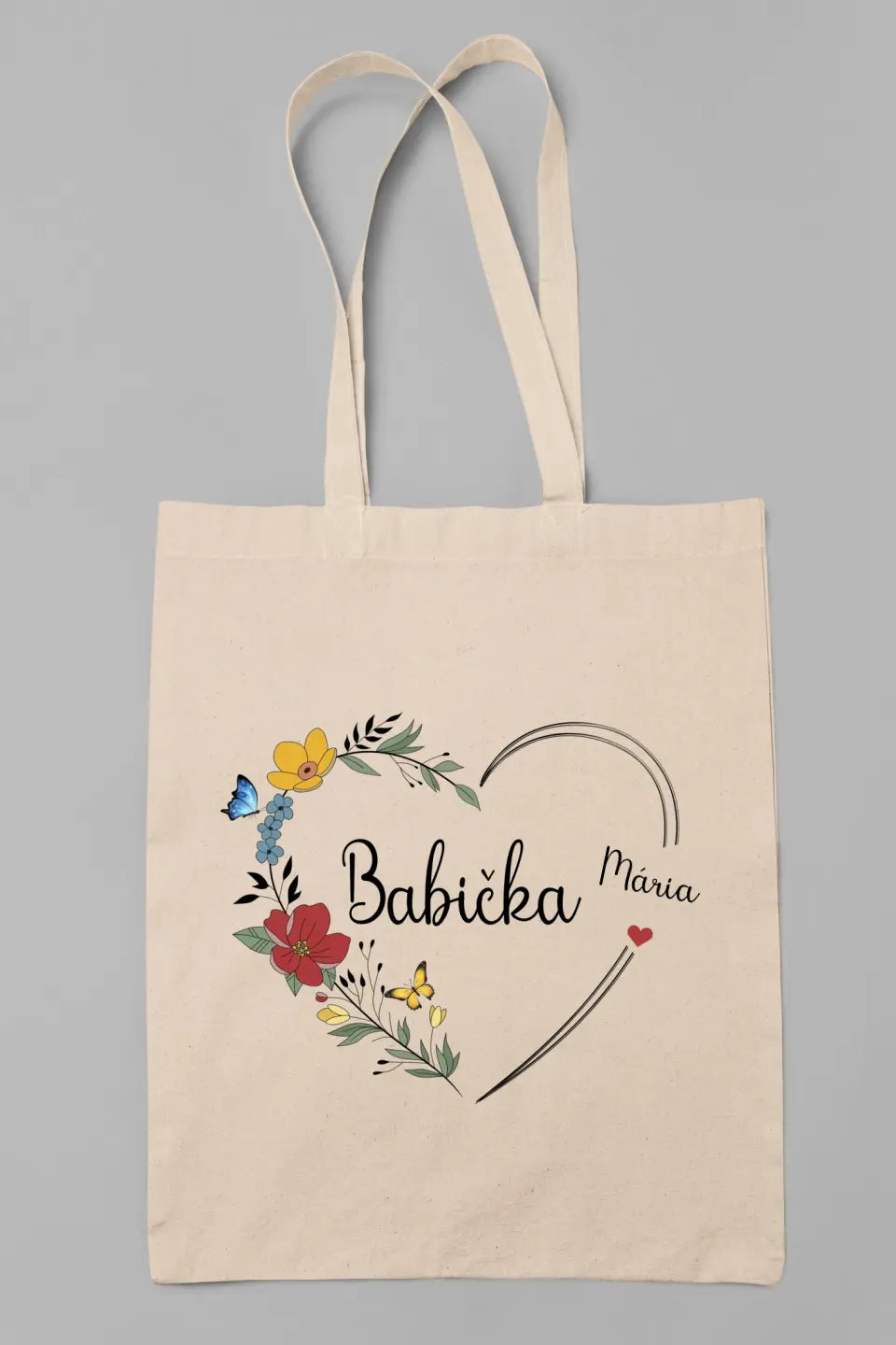 Babička - Srdce s kvetmi