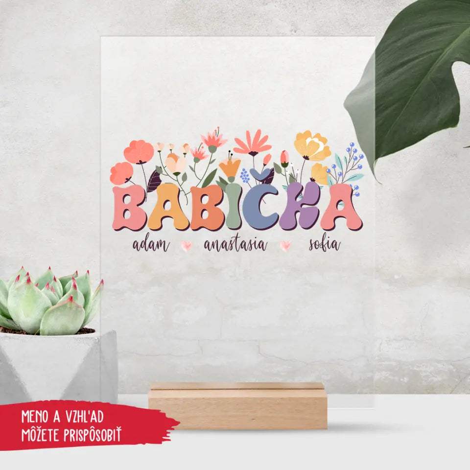 Pamiatka - Babička s kvetmi