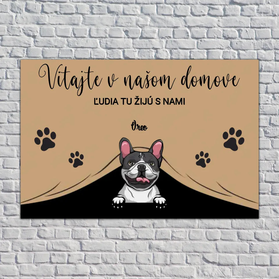 Užite si svoj text "Vitajte v našom domove"