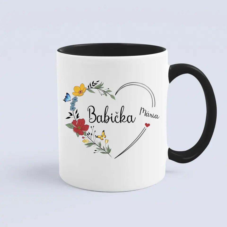 Babička - Srdce s kvetmi