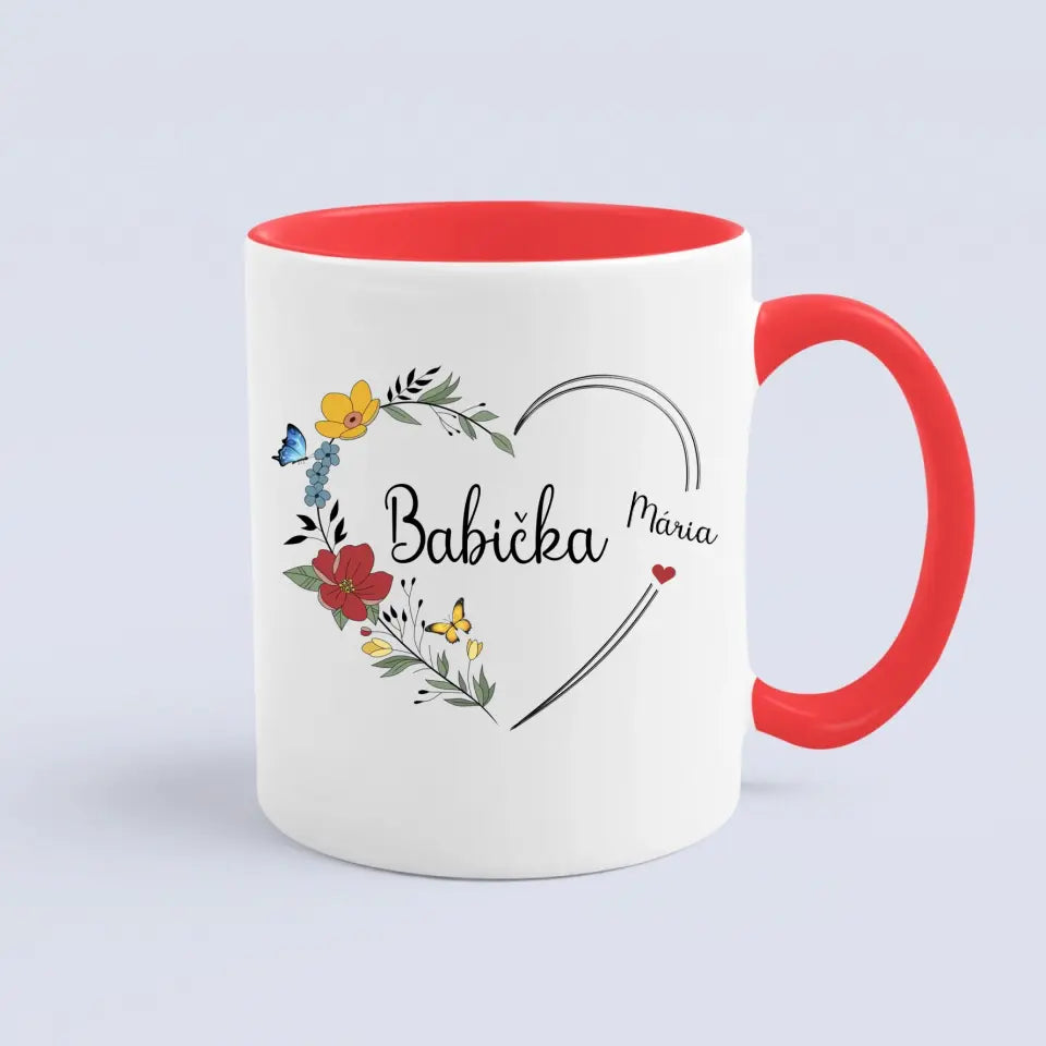 Babička - Srdce s kvetmi