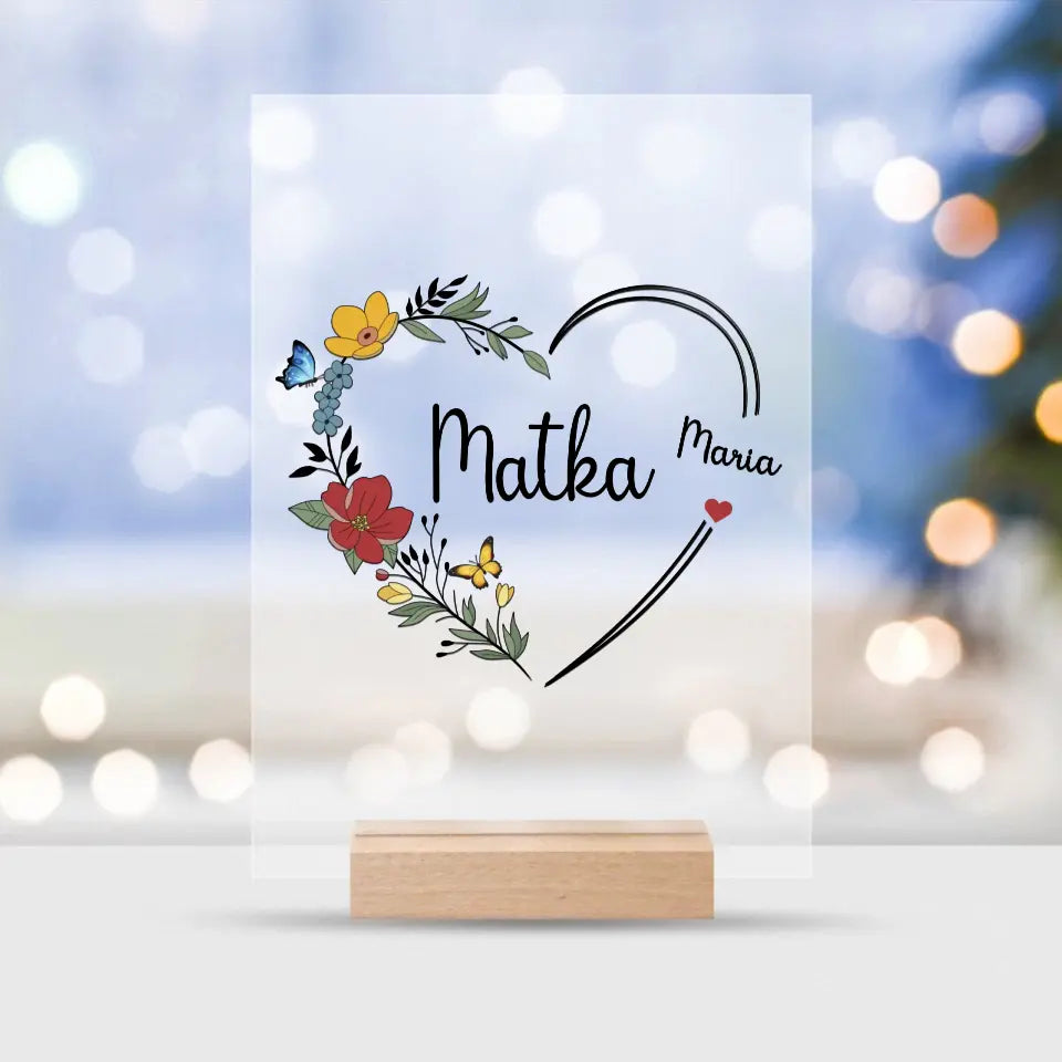 Matka. Srdce s kvetmi