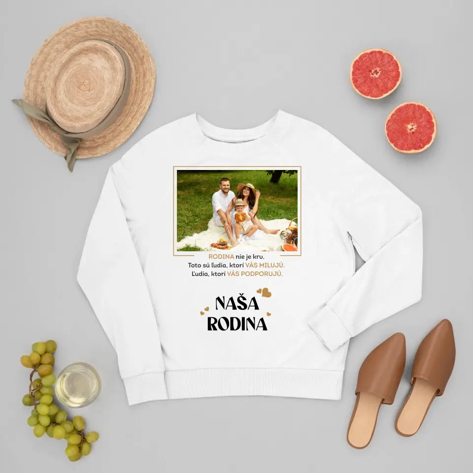 Akrylové sklo - fotka rodiny s nápisom