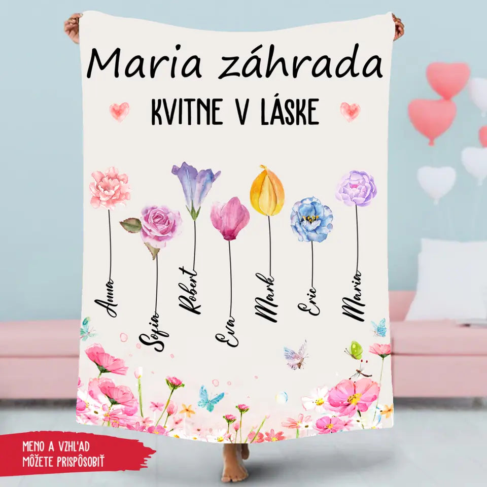 Deka Darček Pre Babičku Mariina záhrada kvitne v láske