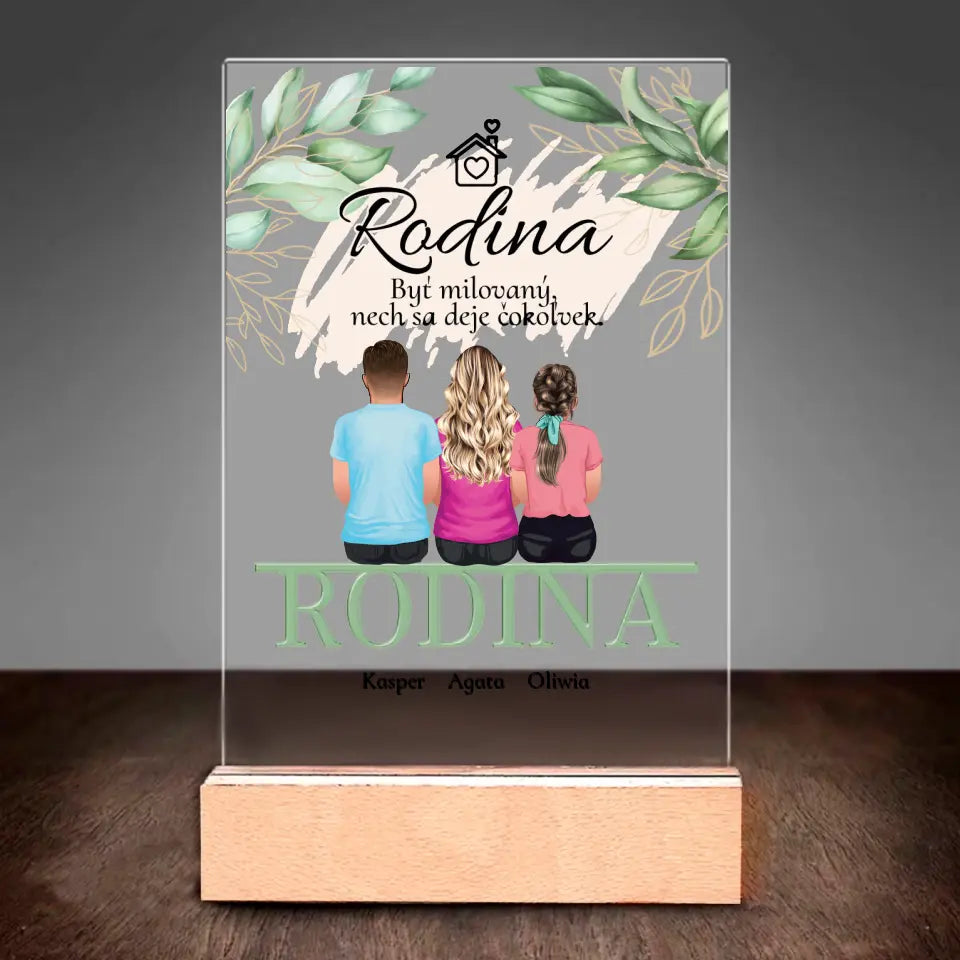 Akrylová pohľadnica pre rodinu