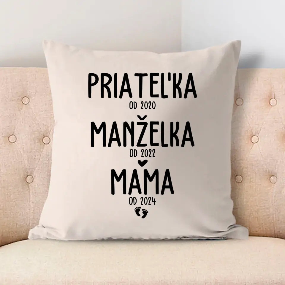 Priateľka od 2020, manželka od 2022, mama od 2024