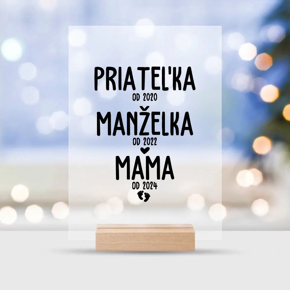 Priateľka od 2020, manželka od 2022, mama od 2024