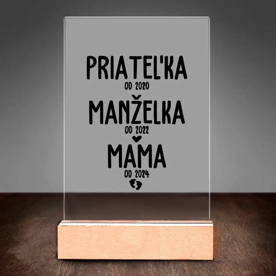 Priateľka od 2020, manželka od 2022, mama od 2024