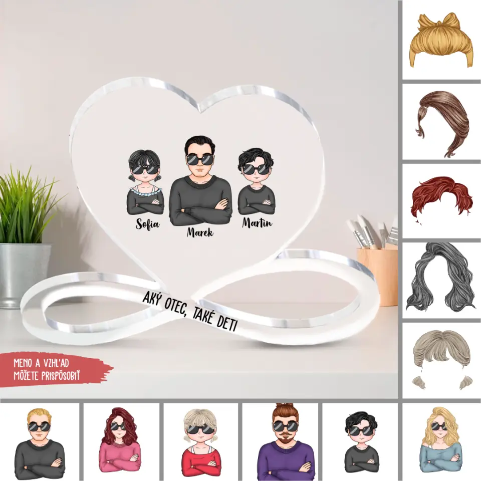 Szkło akrylowe "Miłość" Darček Pre Otca Aký otec také deti