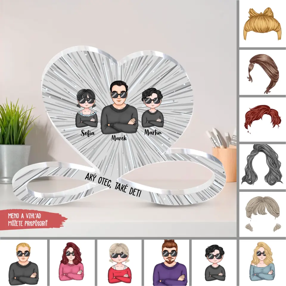 Szkło akrylowe "Miłość" Dar Pre Otca Aký otec také deti