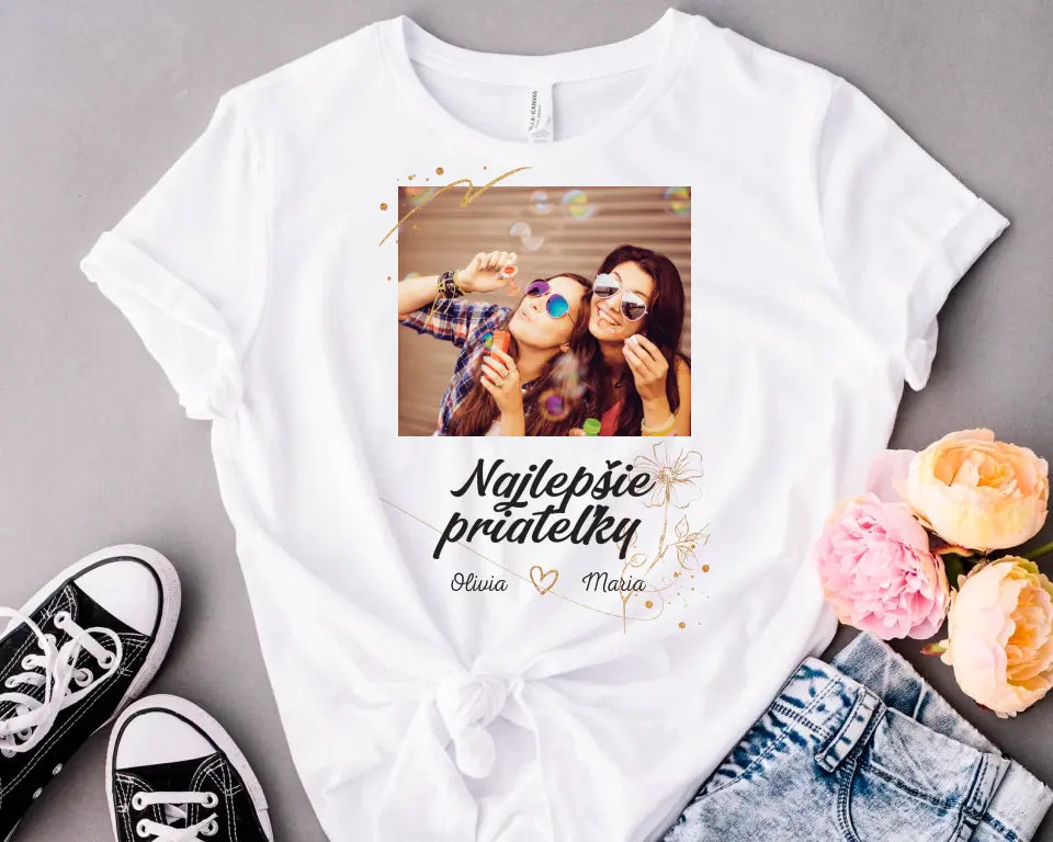 Najlepšie priateľky - Tričko so svojou fotografiou