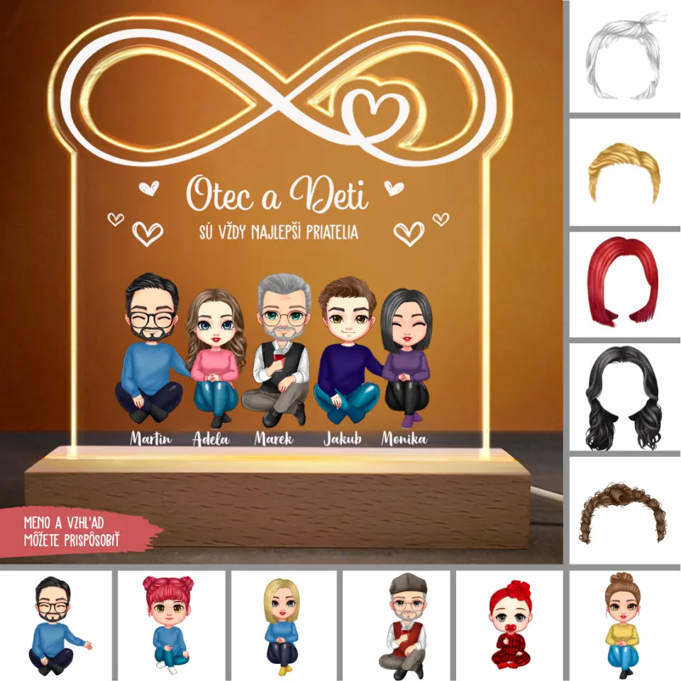 Akrylové sklo "Nekonečno"  Otec a deti sú vždy najlepší priatelia