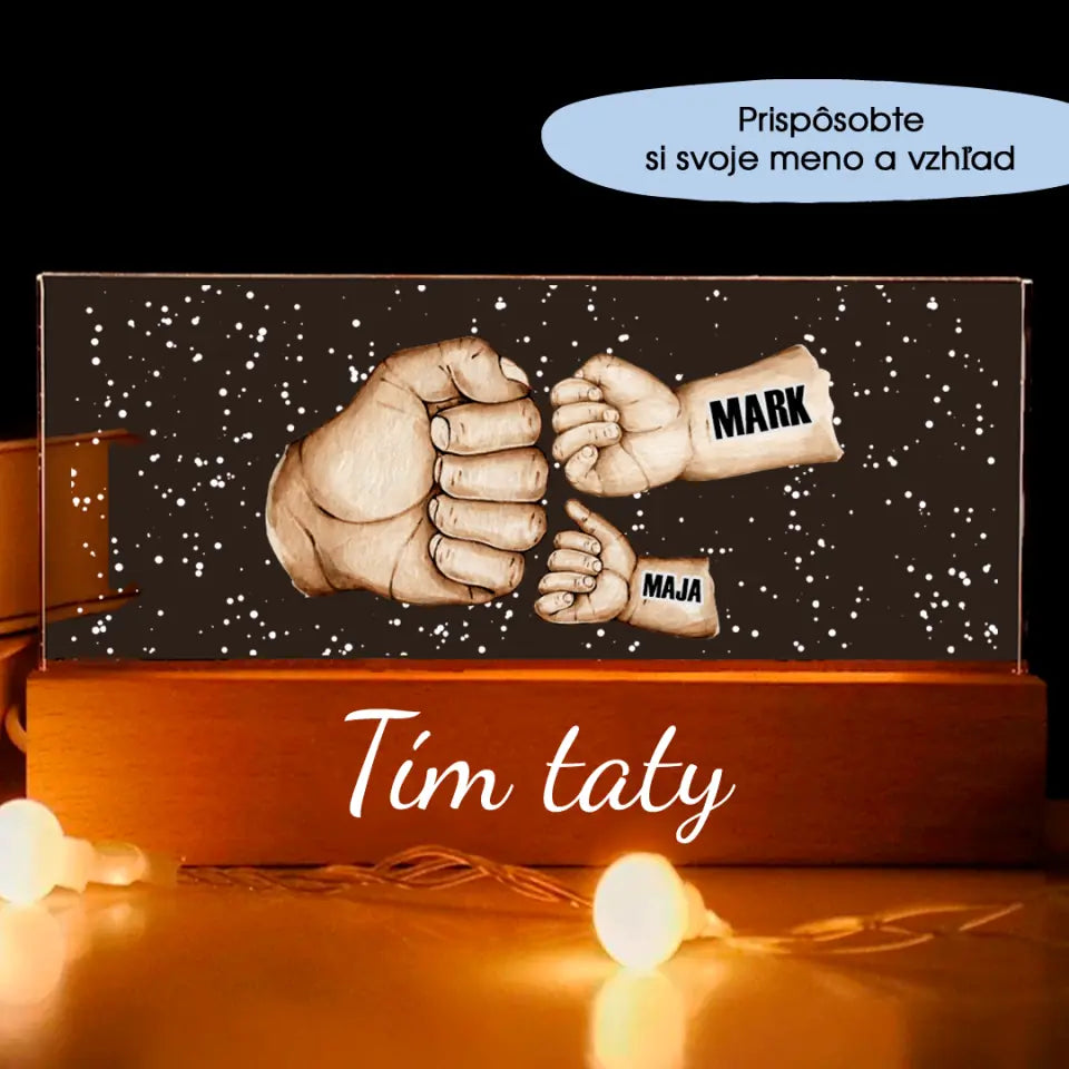 Akrýlové sklo LED Darček Pre Otca Pre taty - Tím taty