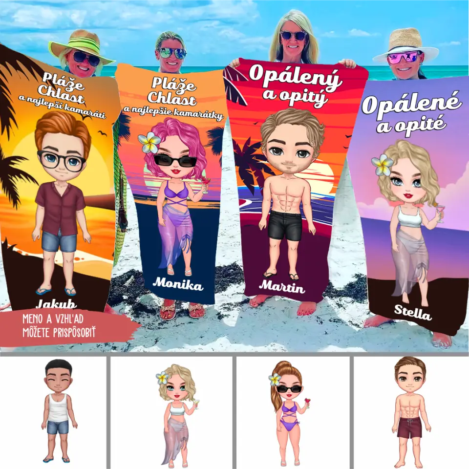 Plážový uterák Darceky Pre Priatelku Opálené a opité