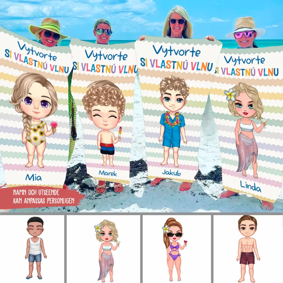 Plážový uterák Darček Pre Frajerku Vytvorte si vlastnú vlnu