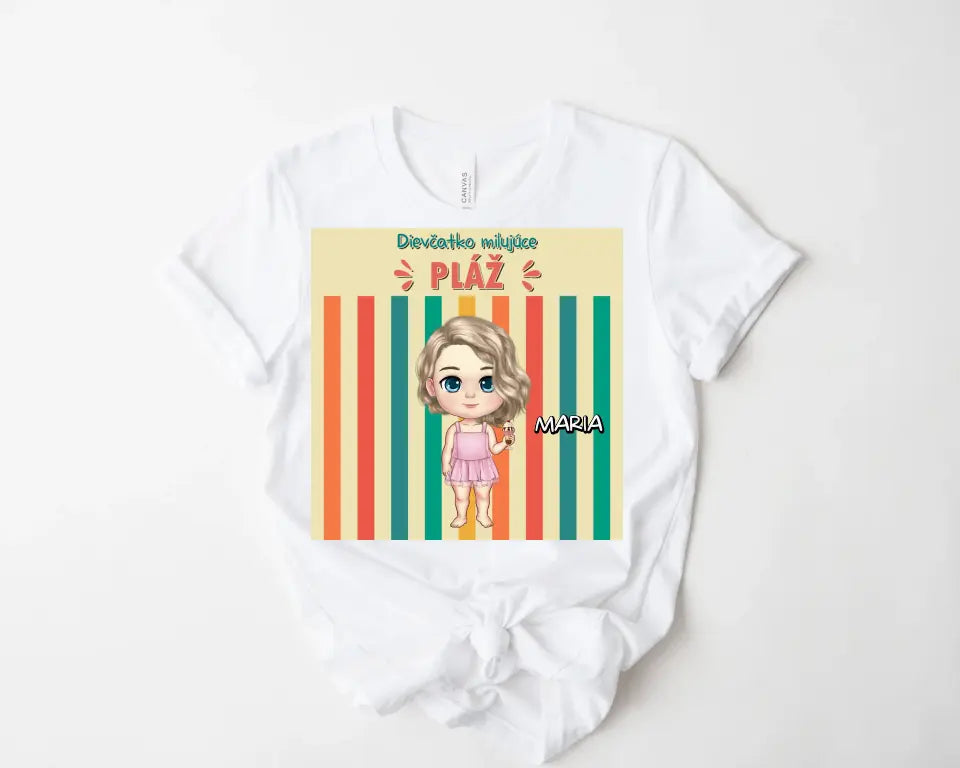 Dievča milujúce pláž