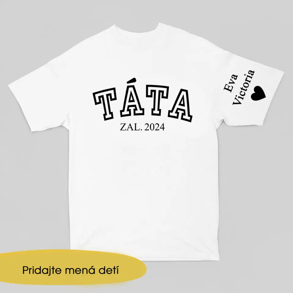 Farebné tričko s personalizovaným rukávom Darček Pre Otca Priestor Spoločných Chvíľ