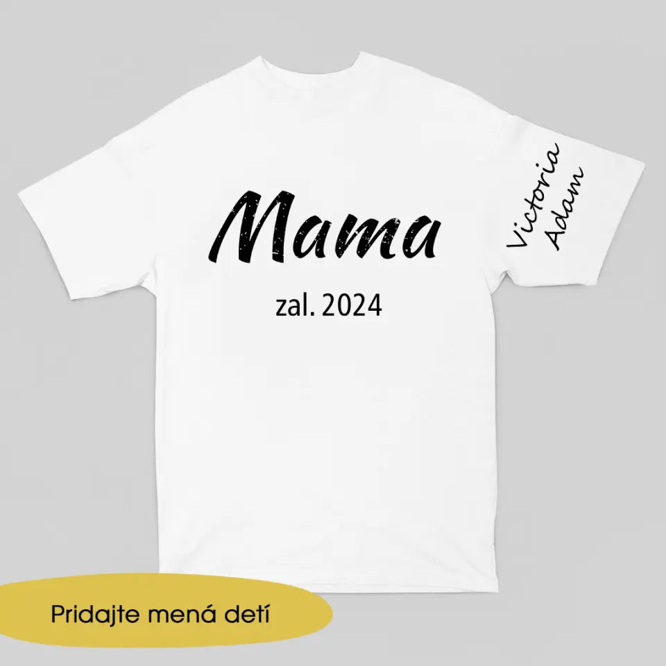 Farebné tričko s personalizovaným rukávom Darcek Na 50 Pre Mamu Mama - Spomienka Tvojej Lásky