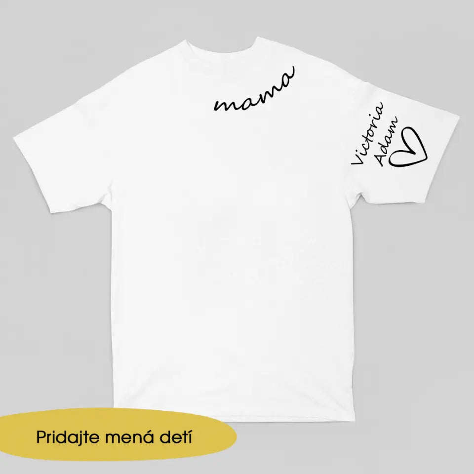 Farebné tričko s personalizovaným rukávom Darček K Narodeninám Pre Mamu Mama - Tajomstvá Tvojho Srdca