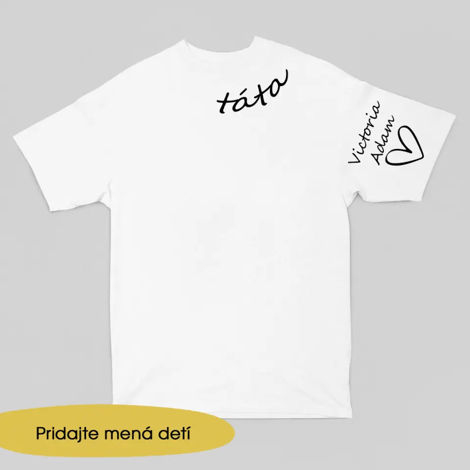 Farebné tričko s personalizovaným rukávom Darčeky Pre Otcov Táta - Tajomstvá Tvojho Srdca