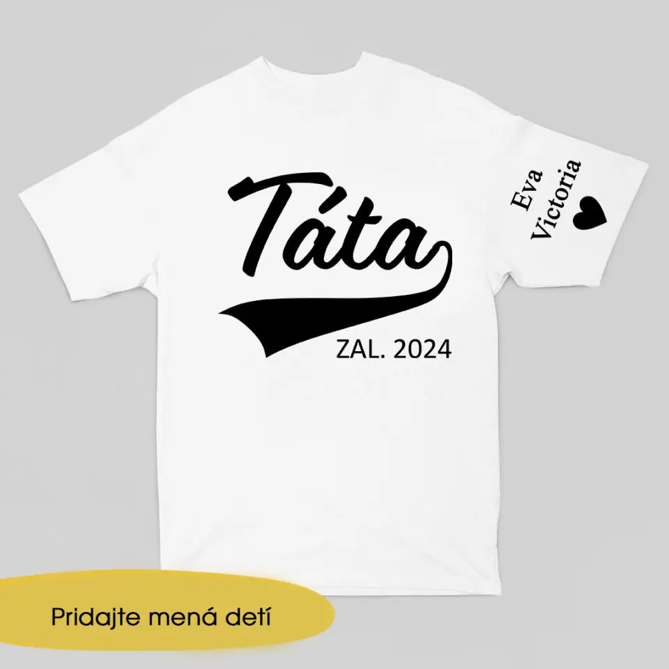 Farebné tričko s personalizovaným rukávom Darček Pre Otca K 70 Táta - Dotyk Srdca