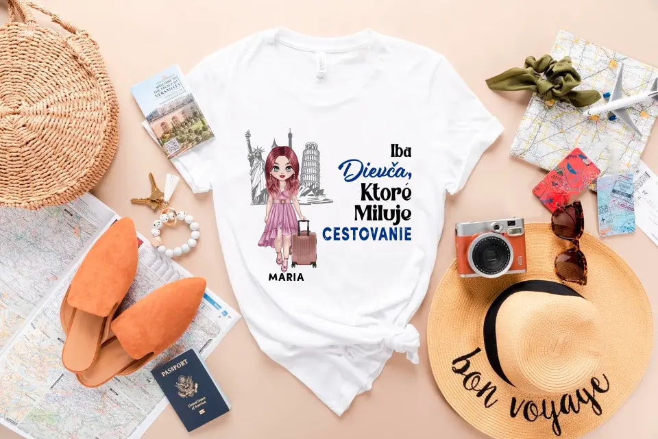 Iba dievča ktoré miluje cestovanie