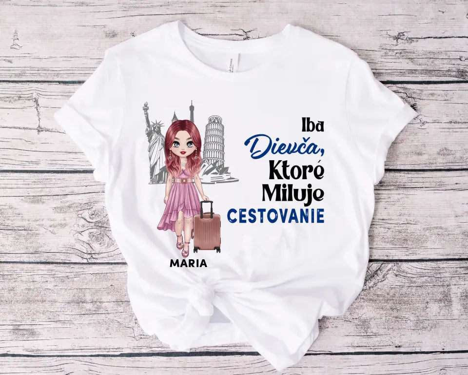 Iba dievča ktoré miluje cestovanie